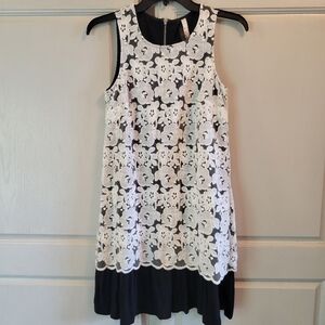 Kensie Black White Lace Sleeveless Dress